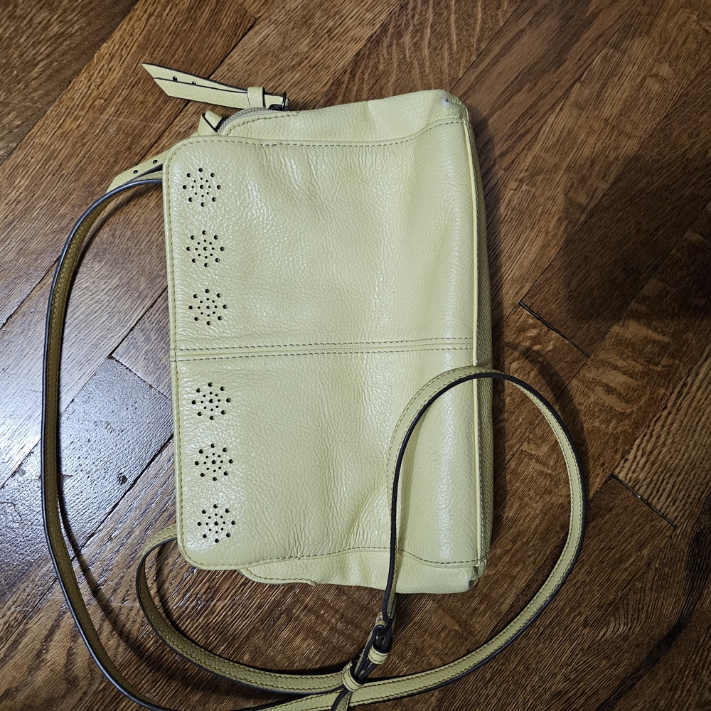 Elegant Yellow Leather Crossbody Bag